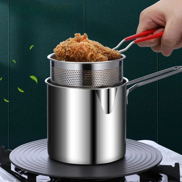 Edelstahl Friteuse Einsatz + Topf für den Herd
