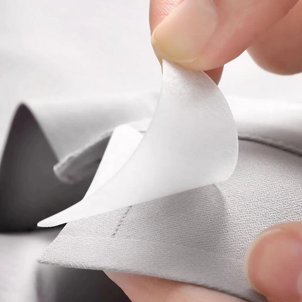 Self-adhesive polo shirt collar fixer