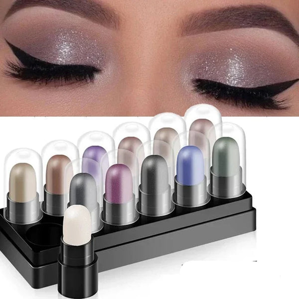 Wasserdichtes Lidschatten Highlighter Set (12 Stück)