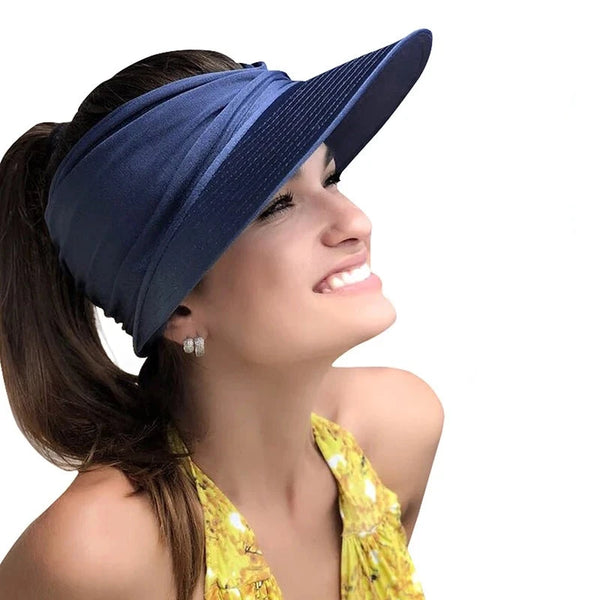 Stylish women's sun hat for ponytails