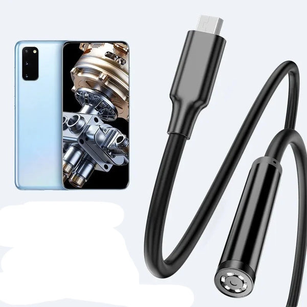Semi-rigid, flexible autofocus endoscope camera