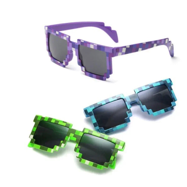 Pixel children's sunglasses in Minecraft style