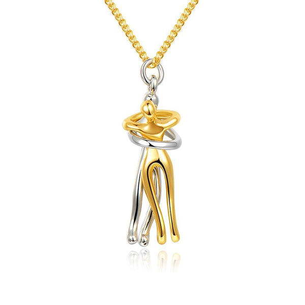 Embracing Couple Love Necklace