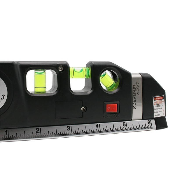 Laser level with measuring tape
