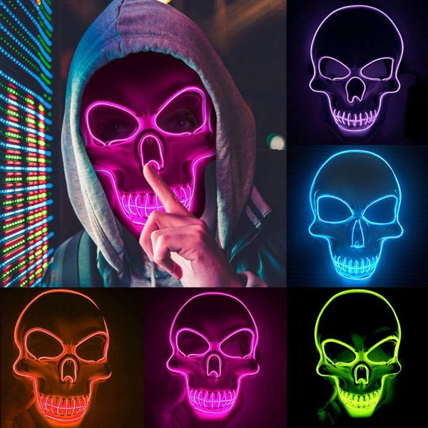 Glowing Halloween LED Skull Mask