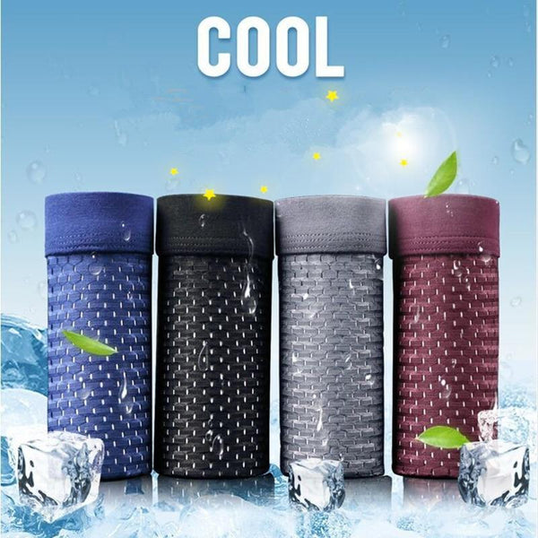 Breathable self-cooling ice silk boxer shorts for men