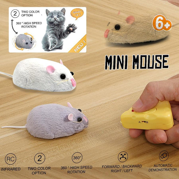 Wireless Cat Toy Mini Mouse incl. Remote Control