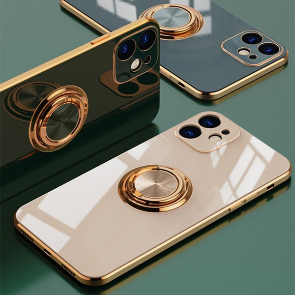 Noble iPhone case with metal stand ring