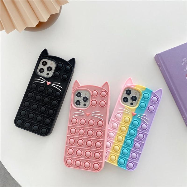 Pop Fidget Toys Push It iPhone Cat Phone Case