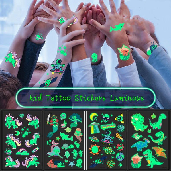 Temporary glow-in-the-dark children's tattoos