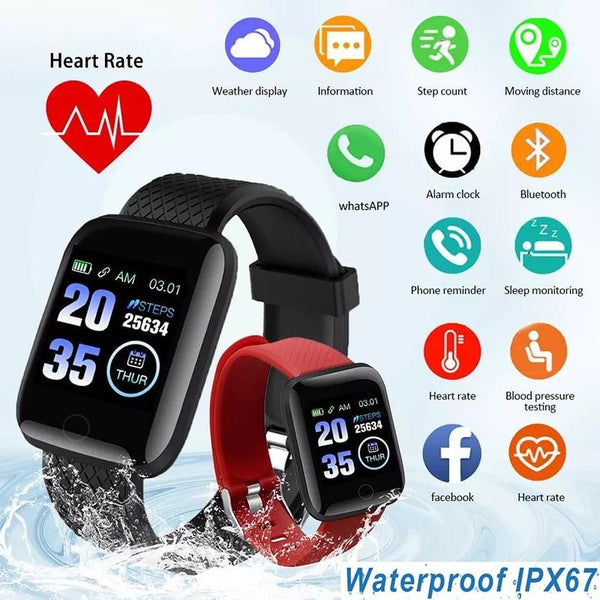 Waterproof Smart Watch Fitness Tracker for iOS & Android