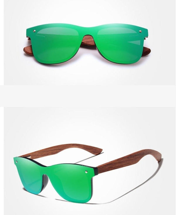Sunglasses without a frame with wooden arms