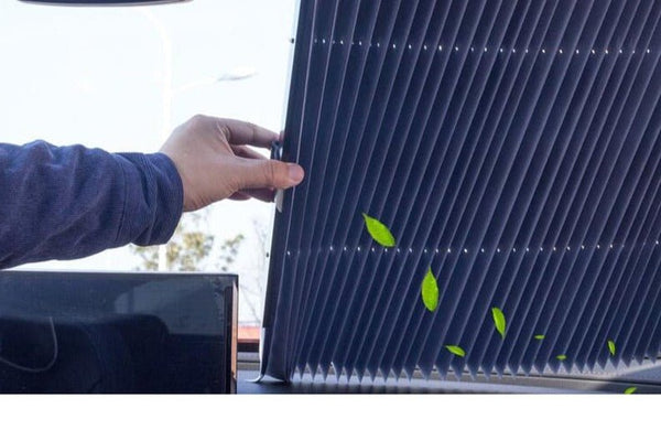 Car window sunshade roller from the inside