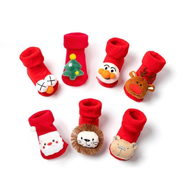 Fleece Lined Baby Christmas Winter Socks (Up to 12 Months)