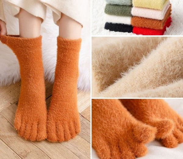 Flauschige Damen Winter Zehensocken