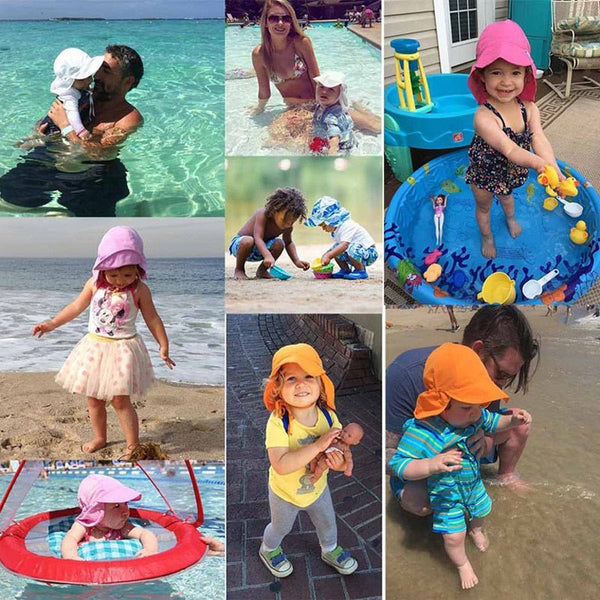 Baby UV sun hat with brim and neck protection