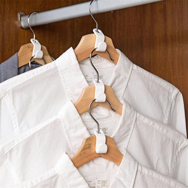 Clothes hanger connection hooks for more space in the closet (6 pieces)