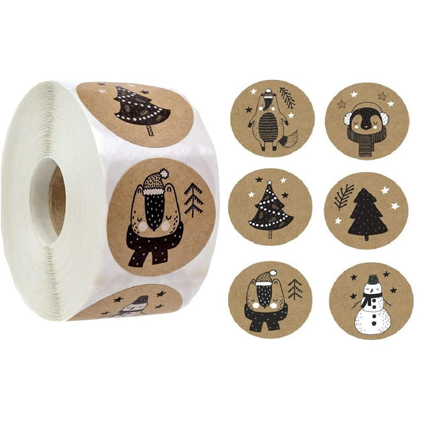 Runde Weihnachtssticker selbstklebend (500 Stück)