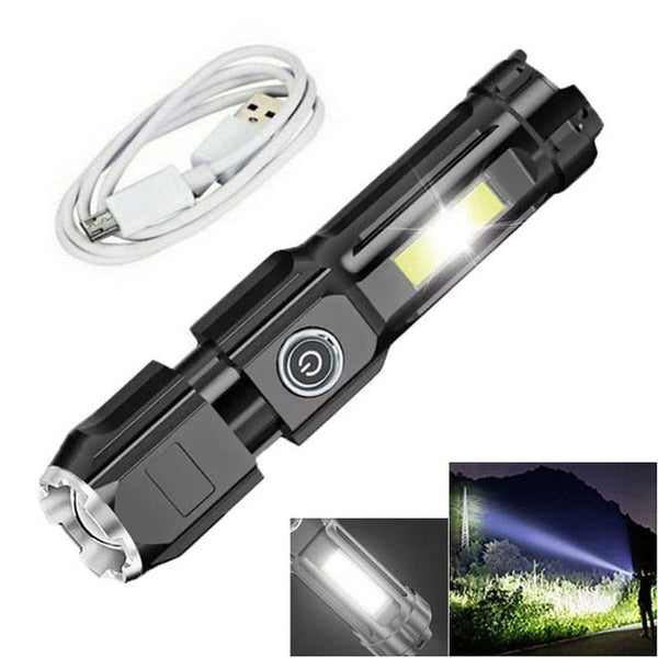 Rechargeable USB Xenon flashlight with high beam strength