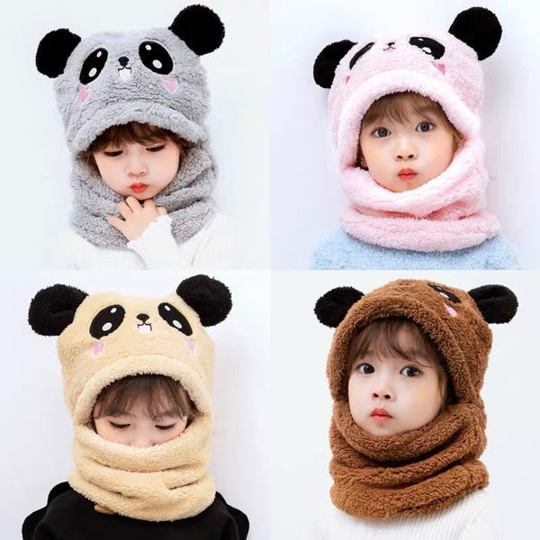 Bear children's hat with scarf and ears