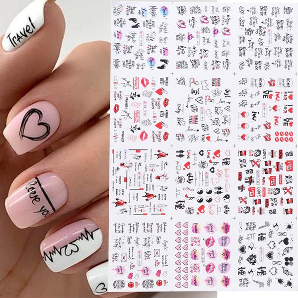 Self-adhesive Nail Stickers Nail Art (12 Sheets)