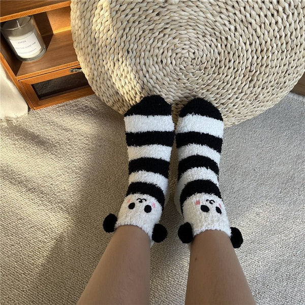 Flauschige Fleece Tier Socken