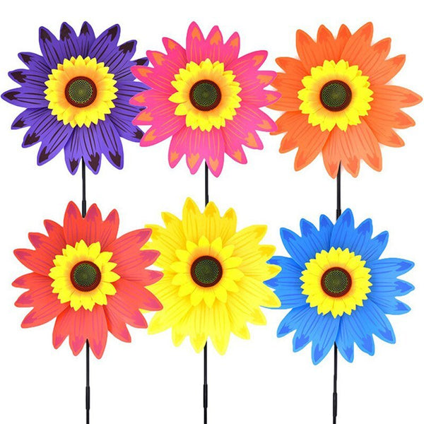 Windrad Doppeldecker Sonnenblume mit Erdspieß