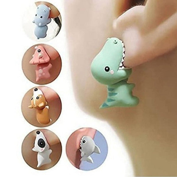 Cute biting animals earrings (1 pair)