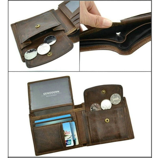 RFID secure wallet made of genuine leather