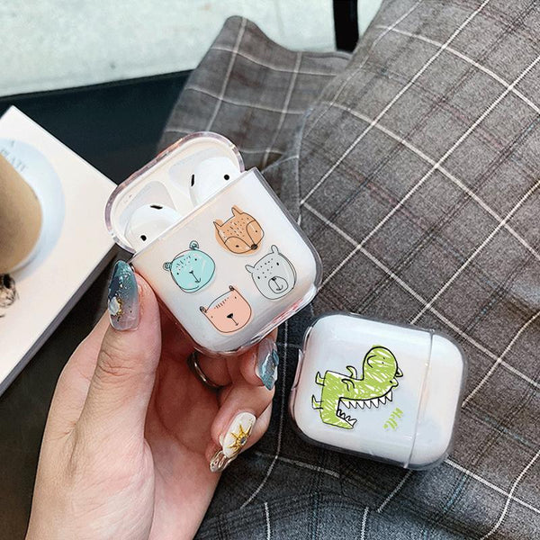 Transparent Airpods Headphones Cartoon Case
