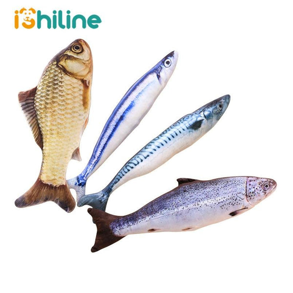 Fish-shaped cat toy with catnip
