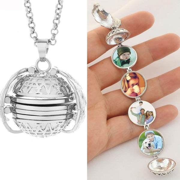 Photo Necklace Locket for 4 Pictures